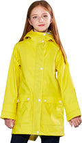 SOLOCOTE Kids Rain Jacket Hooded Lined Waterproof Windproof