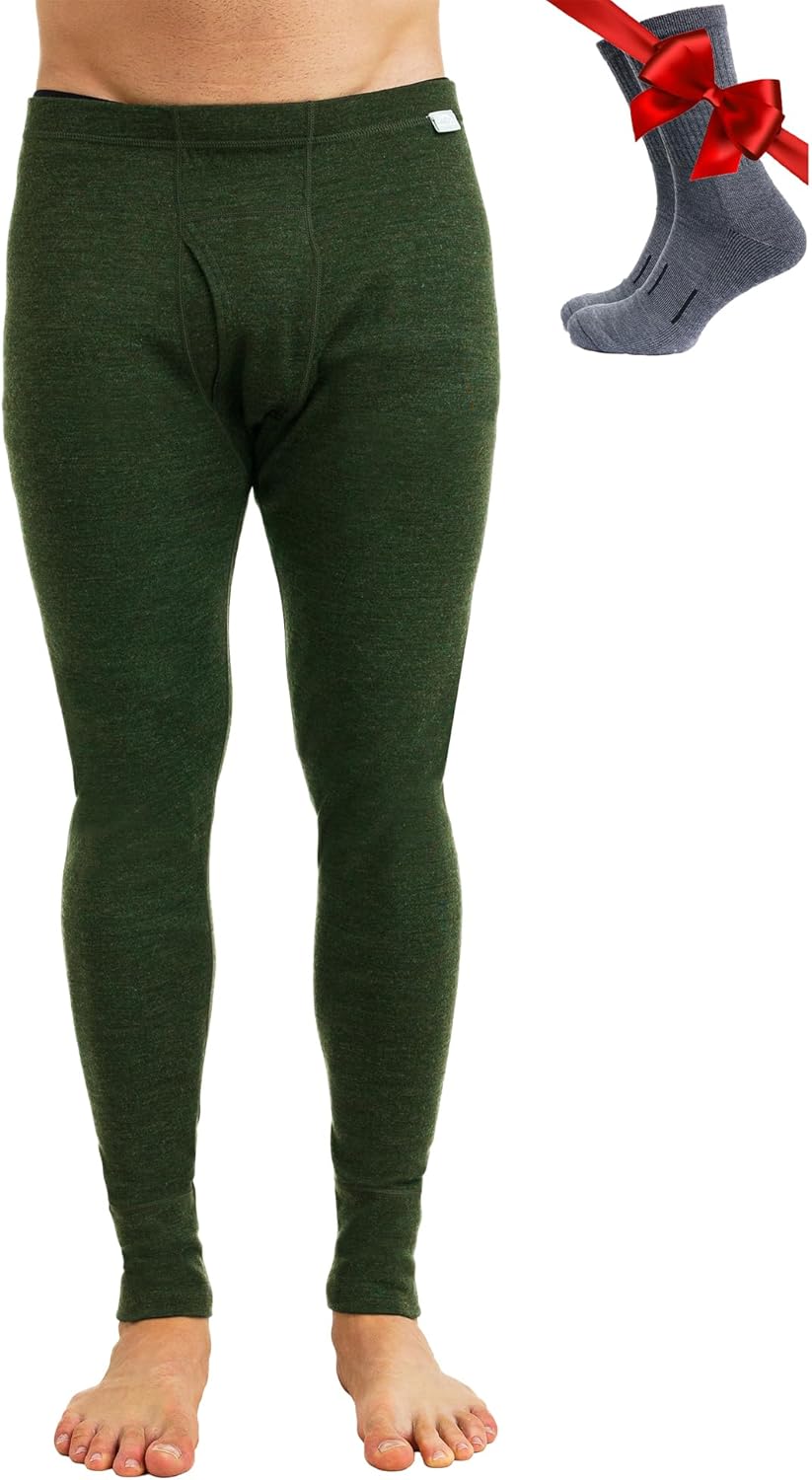 Merino Wool Base Layer Mens Bottom Pants for Ultimate Comfort