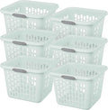 Sterilite Laundry Basket Large Square Hamper - Durable Mint Set
