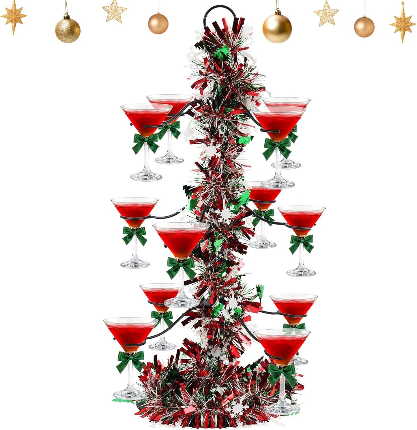 Cocktail Tree Stand for Drinks - 3 Tier Champagne Glass Holder