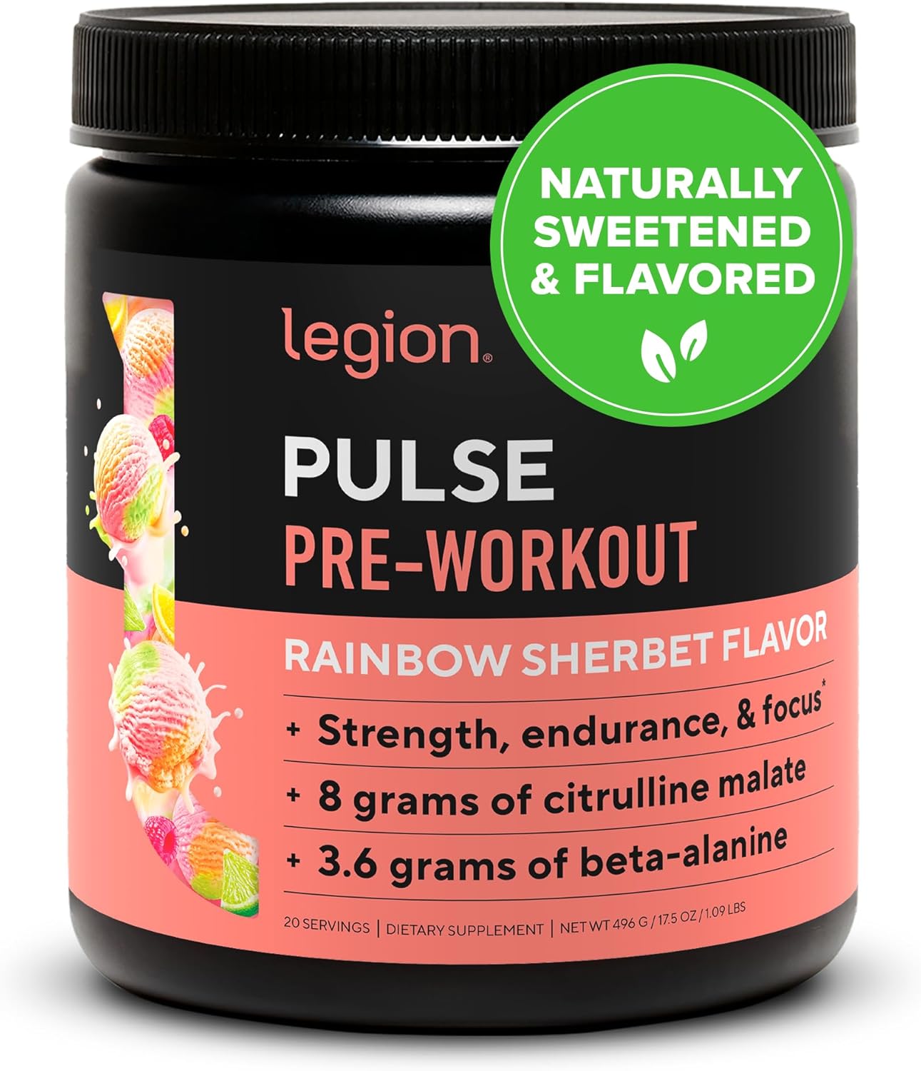 LEGION Pulse Pre Workout - All Natural Energy Boosting Drink