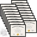 Certificate Frames 8.5 x 11 18 Pack - Black Document Frames for Wall