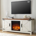 Farmhouse Fireplace TV Stand 65 - Antique White