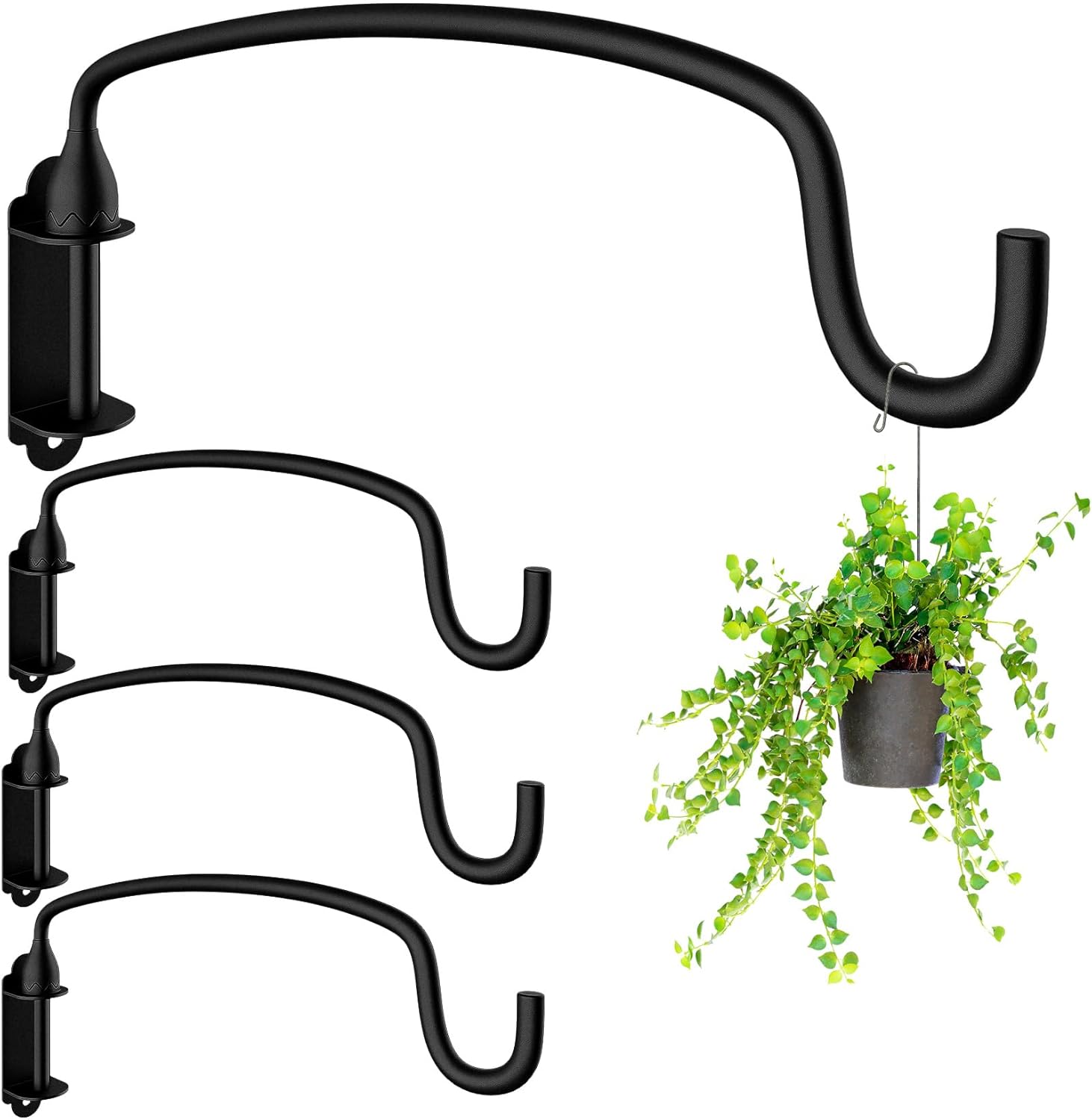 4 Pack Plant Hanger Bracket Wall Mounted Hooks for Garden Use