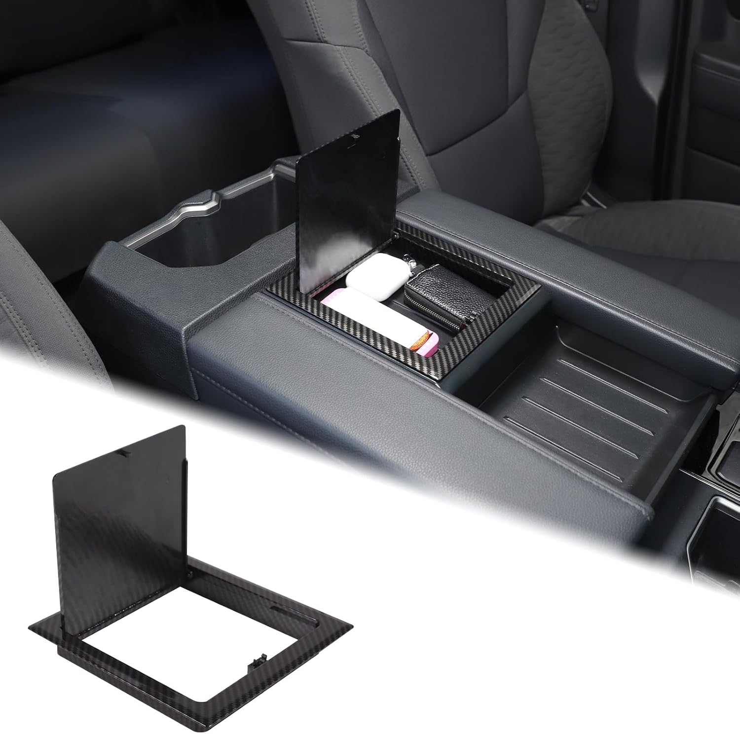 Aunginsy Armrest Hidden Storage Box Cover for Toyota Tundra 2022-2025