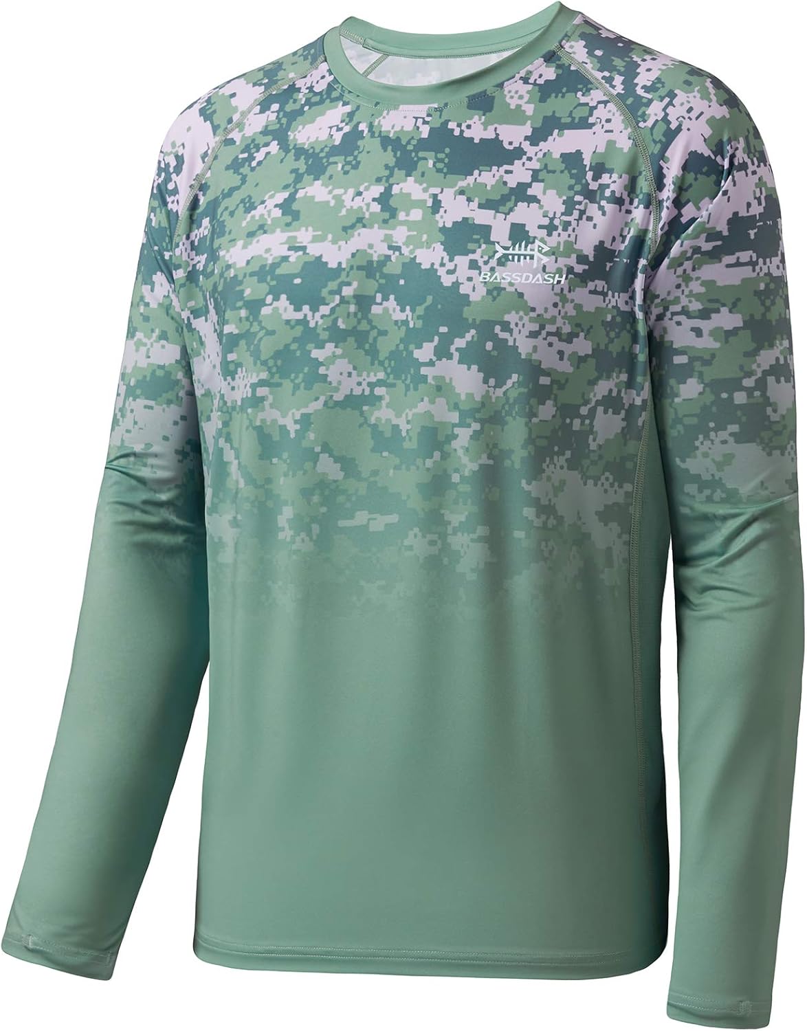 BASSDASH Quick Dry Camo Fishing Shirt UPF 50+