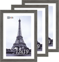 VCK 13x19 Picture Frame Set of 3, Gray Solid Wood Poster Frames