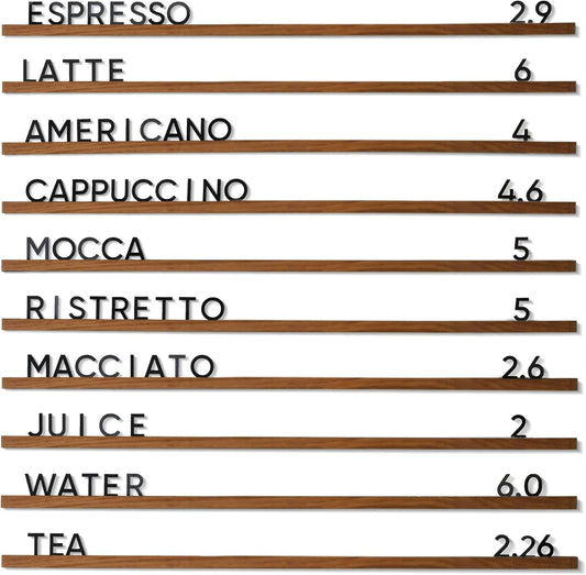 Inko Horeca Brown Wall Menu Board Set of 10 Regular Rails