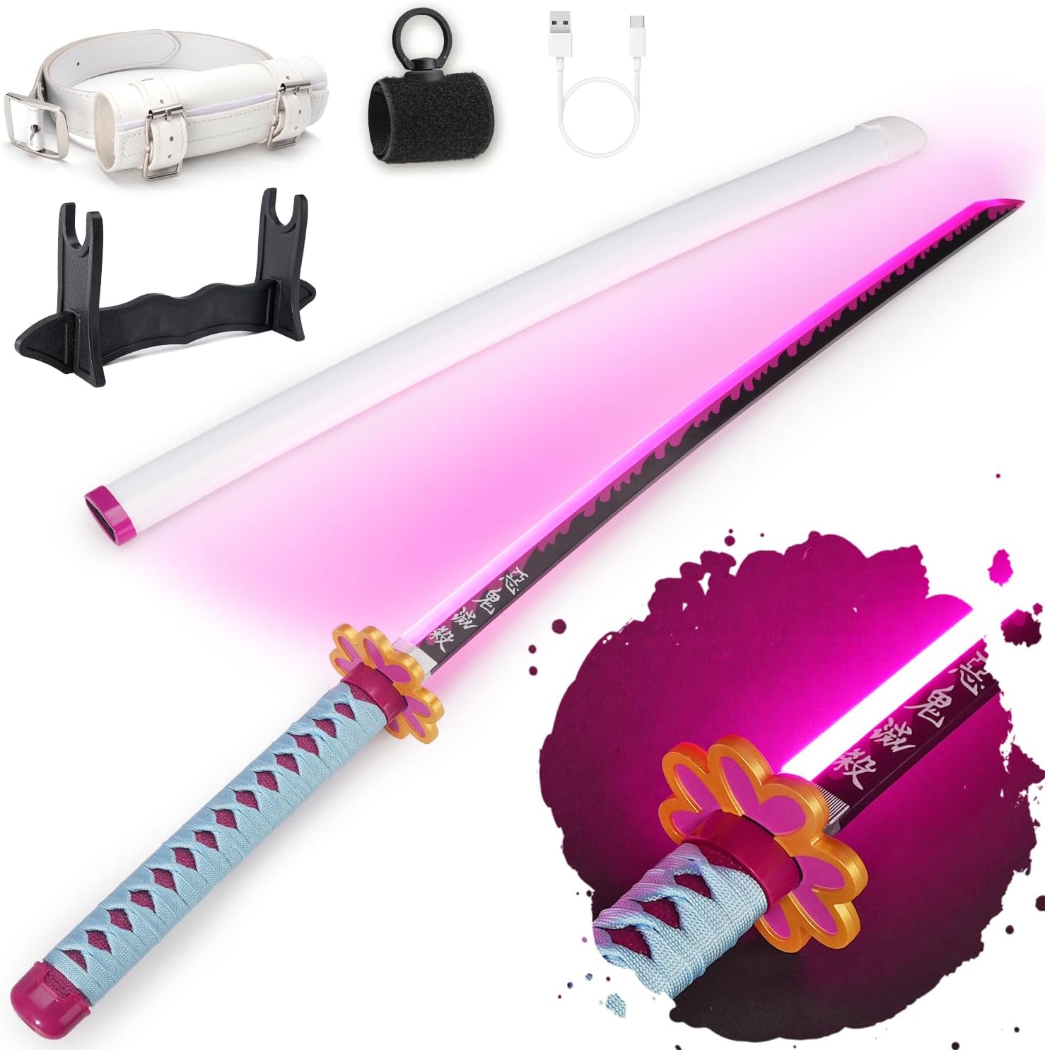 RENGENG Light Up Sword - 40 Inch Rechargeable Replica with Stand