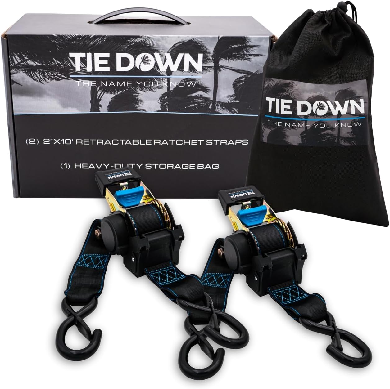 Tie Down Heavy Duty Retractable Ratchet Strap 2 in. x 10 ft