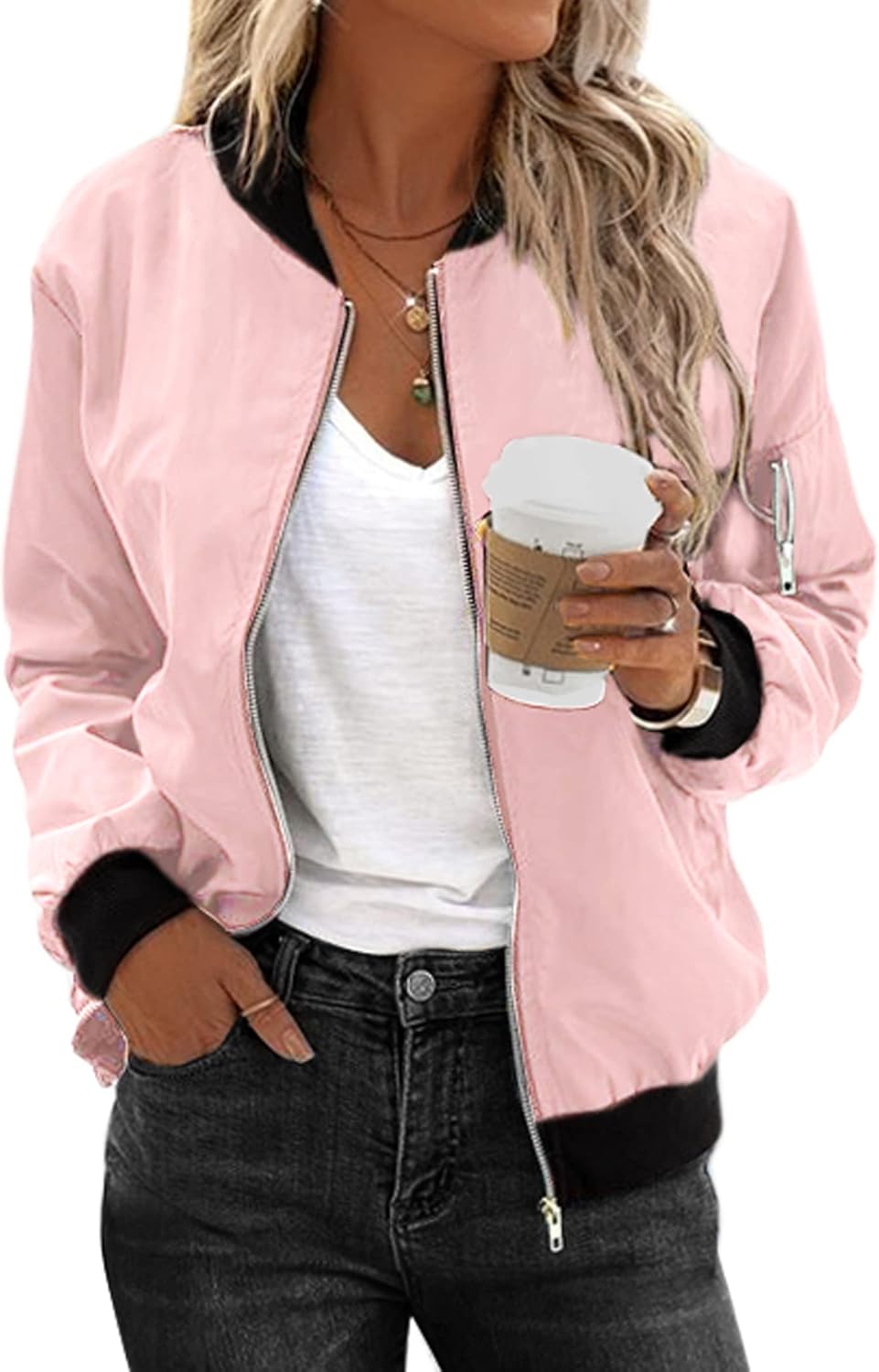 Stylish Women's Bomber Jacket Casual Coat for All Seasons