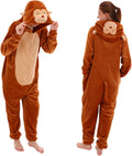 Flannel Monkey Onesie Pajamas for Adults - Cozy Snug Fit