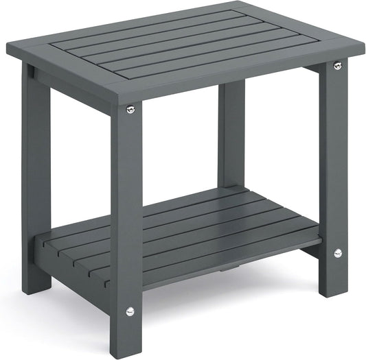 2-Tier Adirondack Outdoor Side Table for Patio and Garden