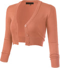 Allsense Women's 3/4 Sleeve Cropped Bolero Shrug - Lightweight Knit is