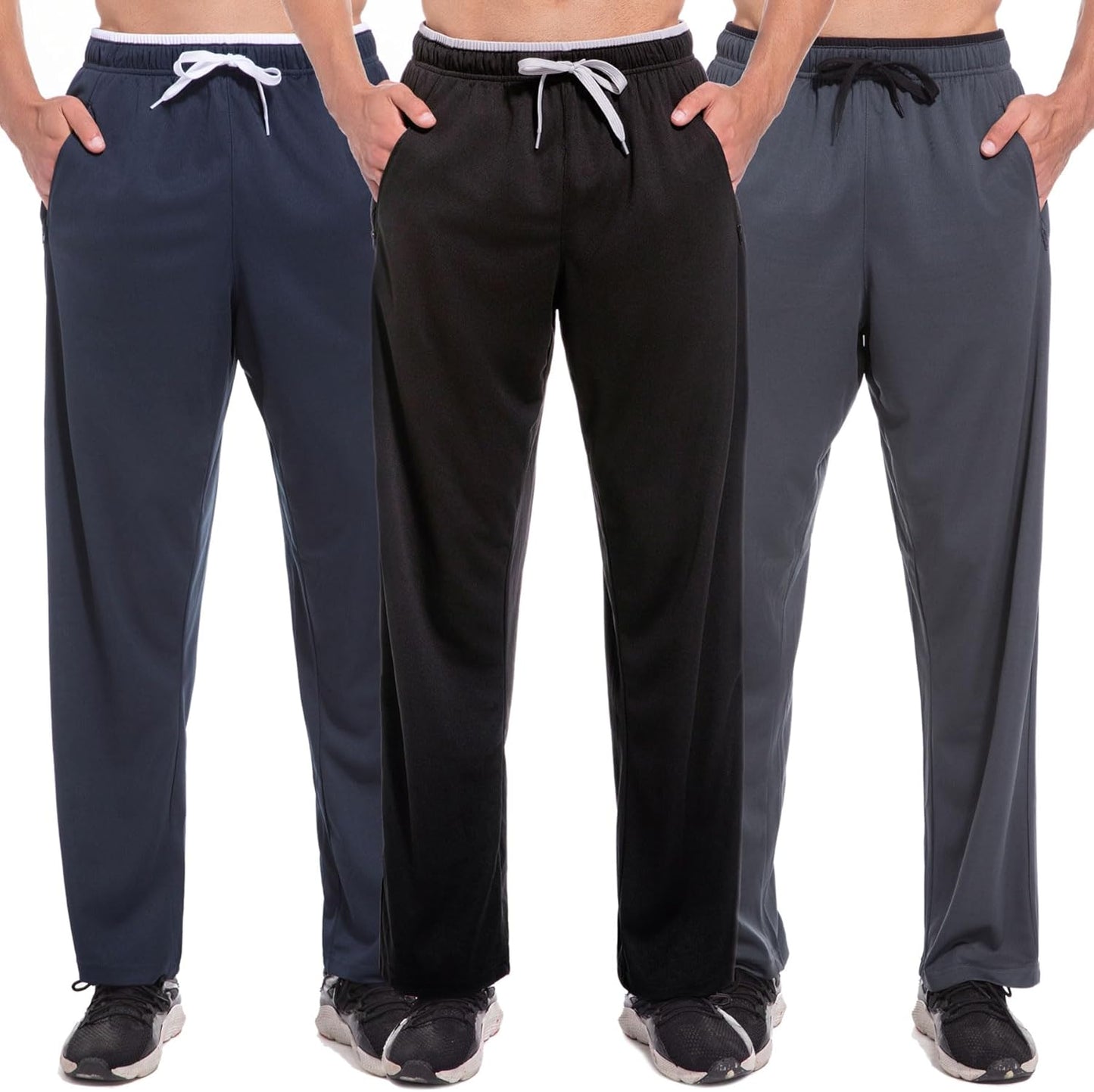 3 Pack Athletic Sweatpants for Workout and Training Comfort
