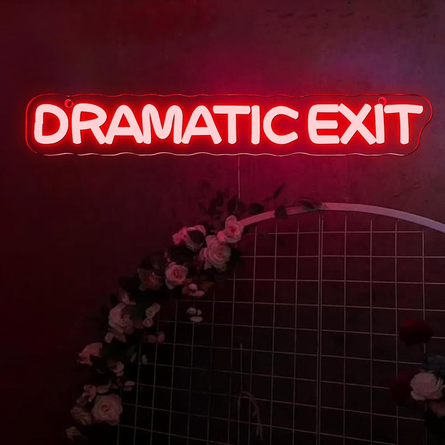 Dramatic Exit Neon Sign - USB Powered LED Light for Decor