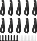 Leather Curtain Rod Holder 10 PCS PU Leather Wall Loops - Rustic Decor