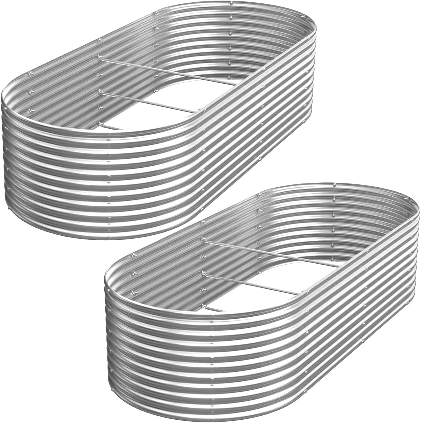 FRIZIONE Tall Galvanized Raised Garden Bed for Vegetables and Flowers