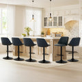 PU Leather Bar Stools Set of 6 - Adjustable Swivel Counter Stools