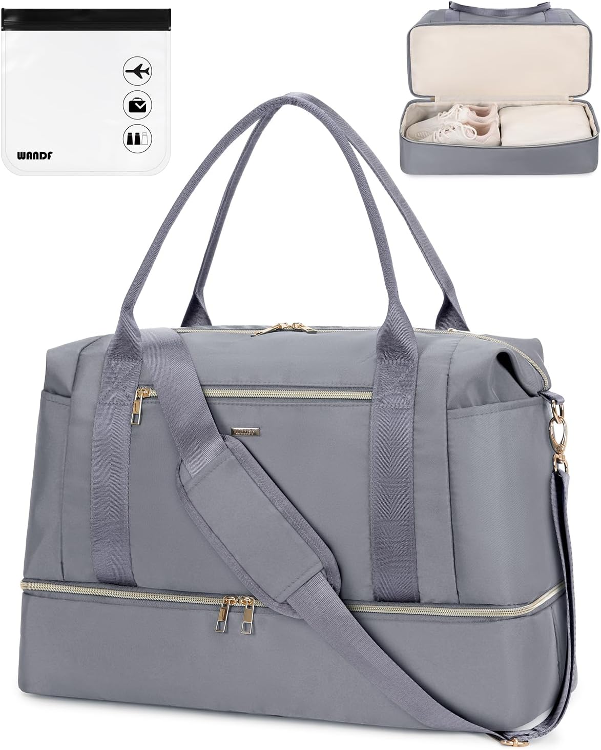 WANDF Personal Item Bag for Spirit Airlines with Wet Pocket
