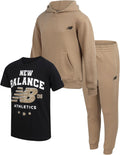 Boys Jogger Set 3-Piece Outfit - Pullover Hoodie, Tee & Joggers