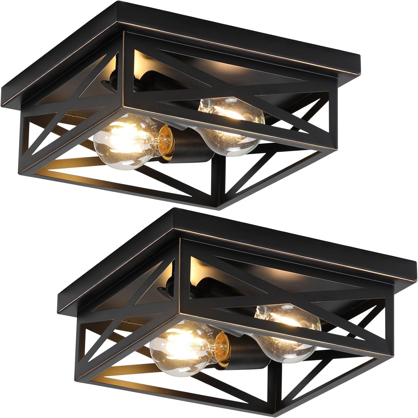 Flush Mount Ceiling Light Fixture for Rustic Farmhouse Style