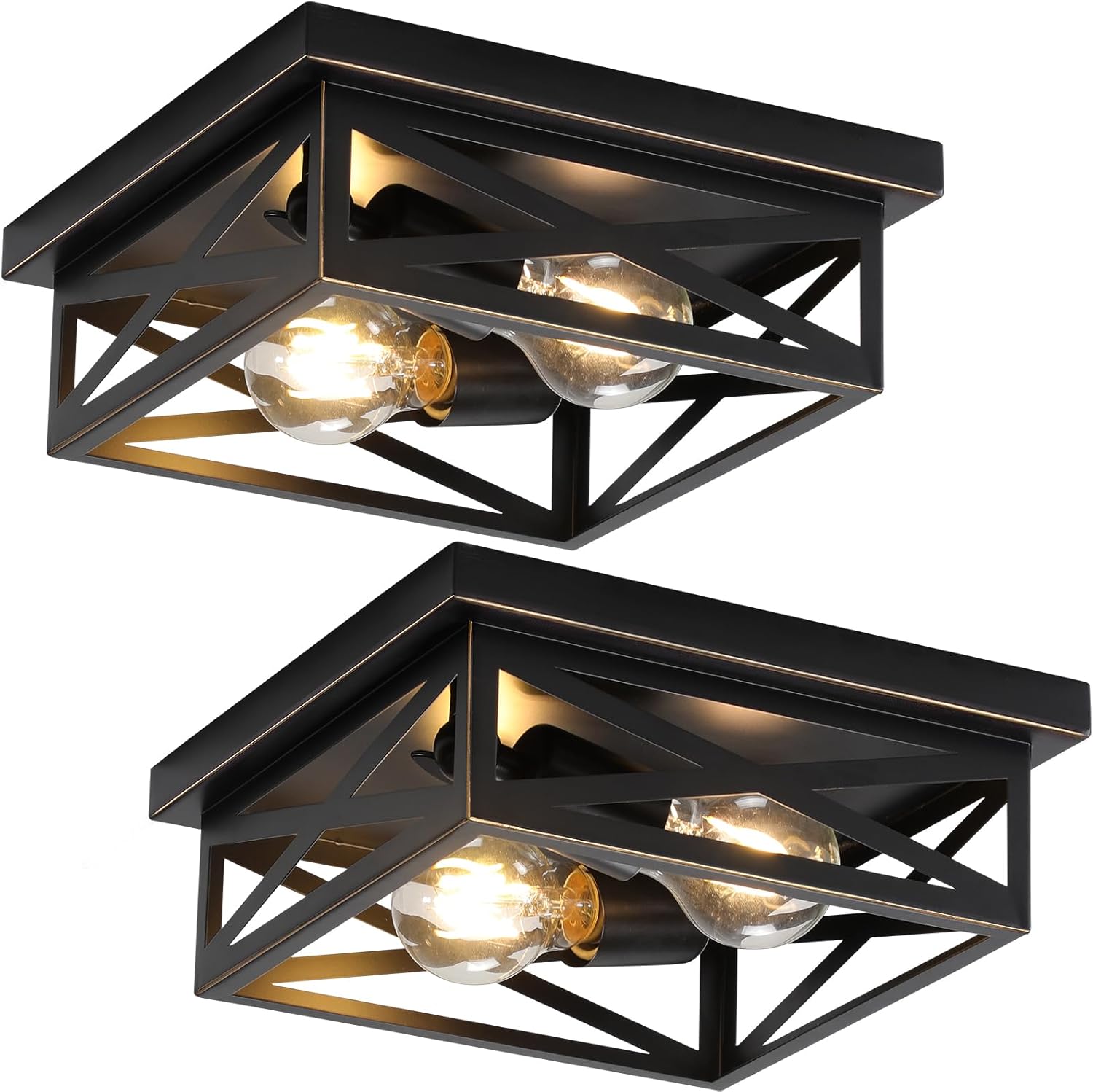 Flush Mount Ceiling Light Fixture for Rustic Farmhouse Style