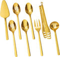 KINGSTONE Large Hostess Gold Serving Utensils Set - Heavy Duty