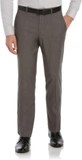 Mens Portfolio Slim Fit Dress Pants with Active Waistband - Non-Iron
