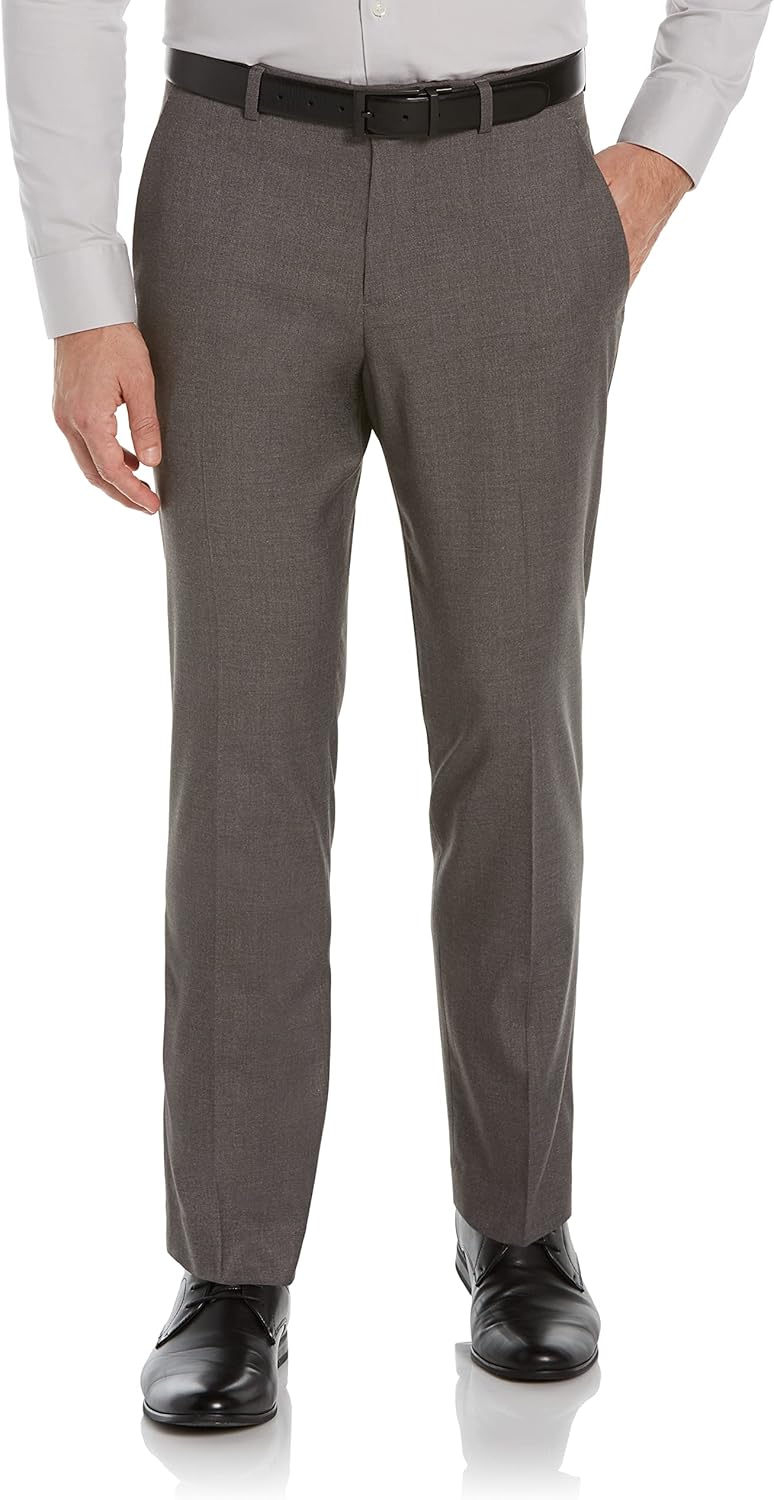 Perry Ellis Men's Slim Fit Dress Pants with Active Waistband