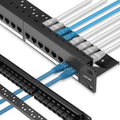 Patch Panel 24 Port Cat6A Pass-Through Keystone 1U - Toolless 10G