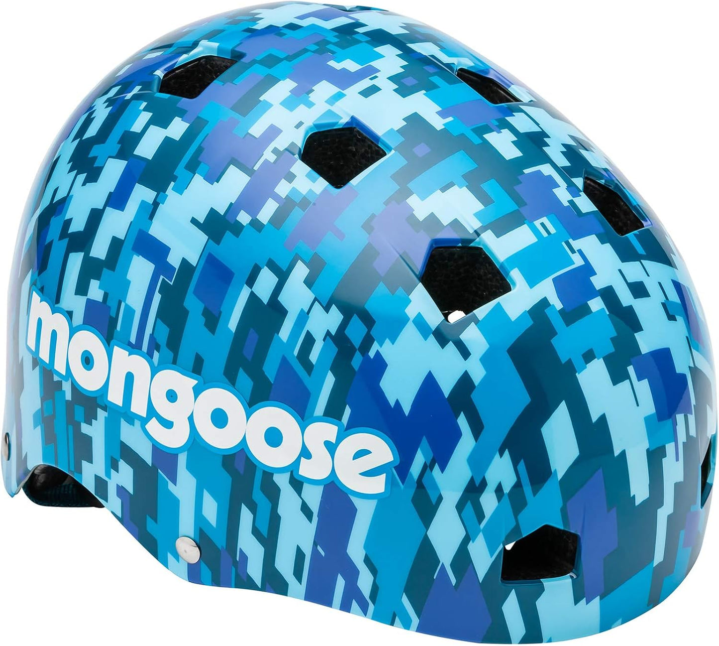 Mongoose Kids BMX Helmet, Camouflage/Blue - Ultimate Protection!