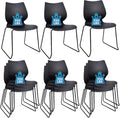 Stackable Waiting Room Chair - Ergonomic Black Stacking Office Seat