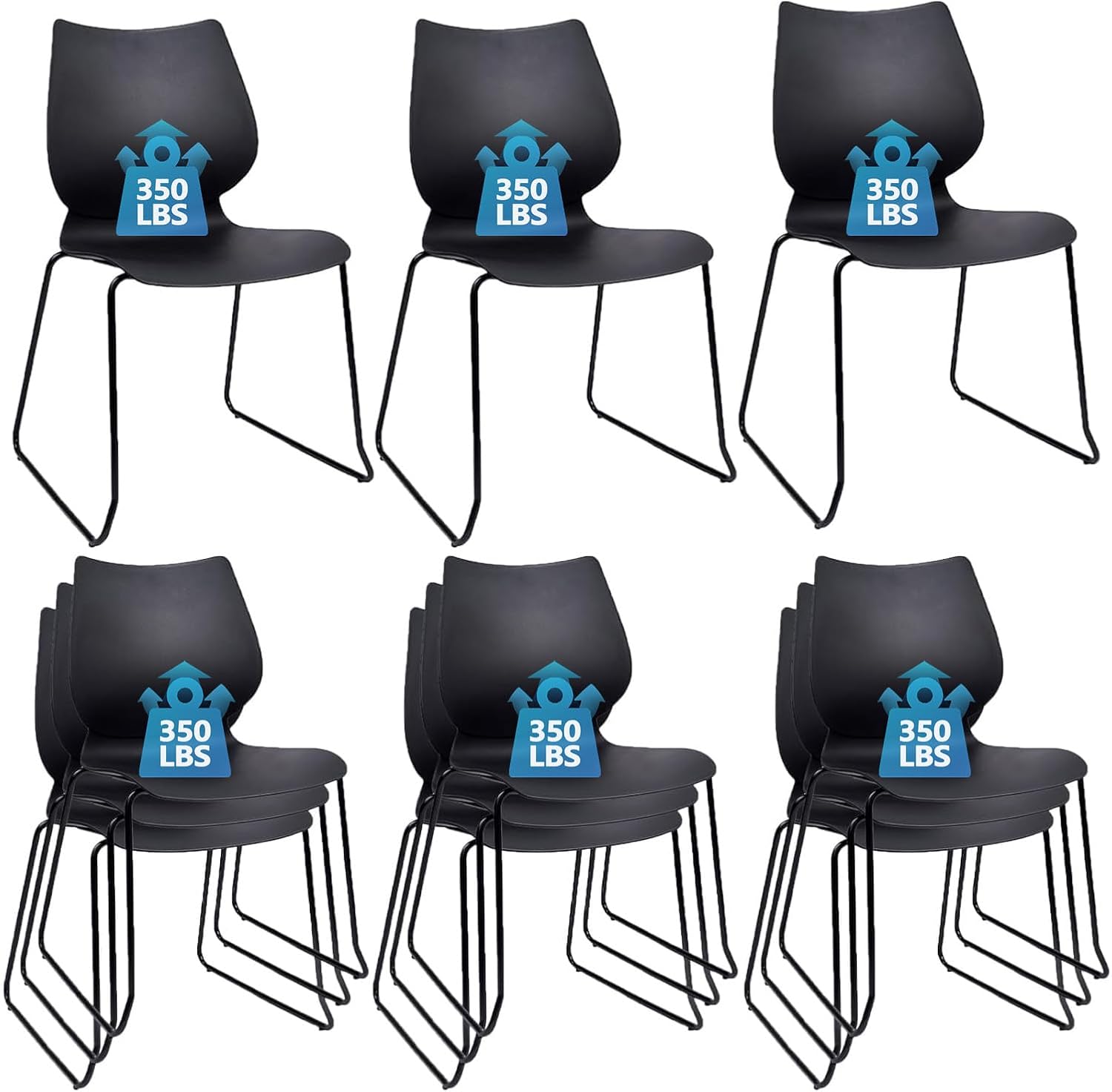 Stackable Waiting Room Chair with Ergonomic Support for Comfort