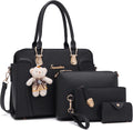 Women's 4pc Tote and Satchel Purse Set - Chain Texture Synthetic
