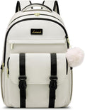 School Backpack for Teen Girls Beige-Black - Fits 15.6in Laptop