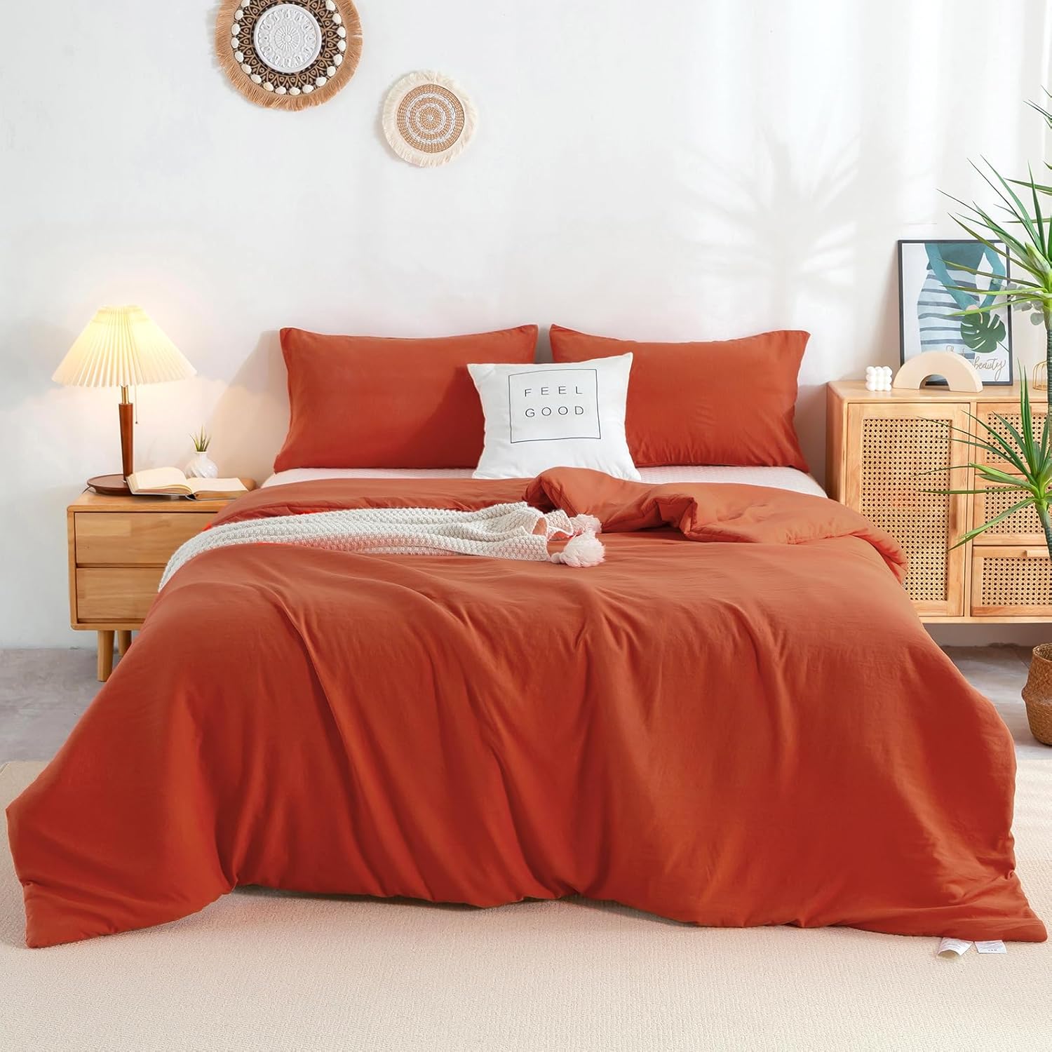 Flully Orange Twin Comforter Sets for All Season Comfort