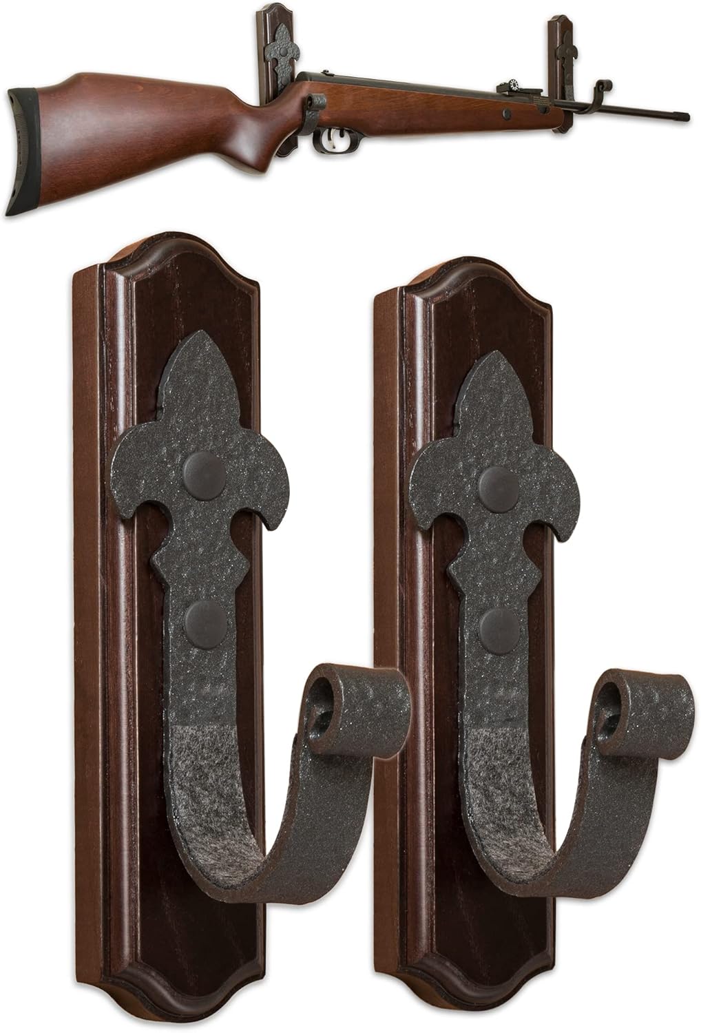 TESLYAR Gun Rack for Wall - Stylish Horizontal Gun Holder