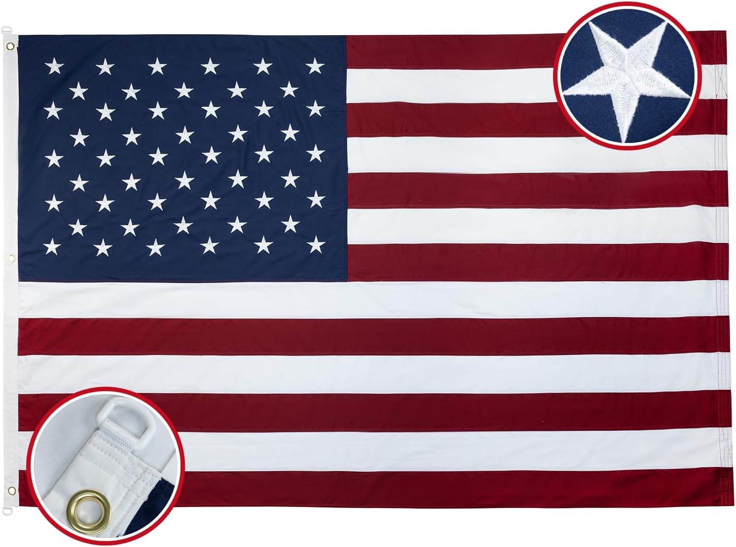 Cotton American Flag 5x8 ft for Indoor and Outdoor Use