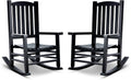 Wooden Rocking Chair Oversized Porch Rocker Set of 2 - Comfortable