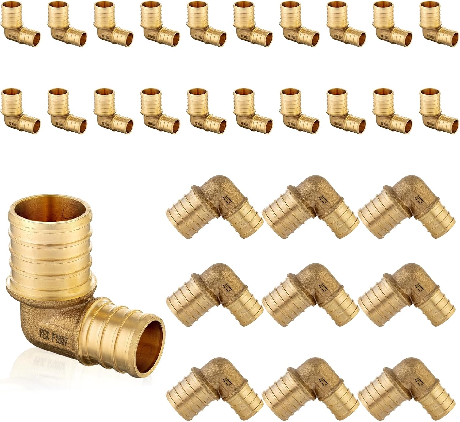 30-Pack PEX Fittings 1 Inch x 3/4 Inch Reducing Elbow 90 Degree