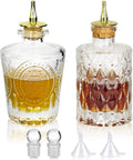 SuproBarware Set of 2 Glass Bitters Bottles - Elegant Cocktail Enhancer