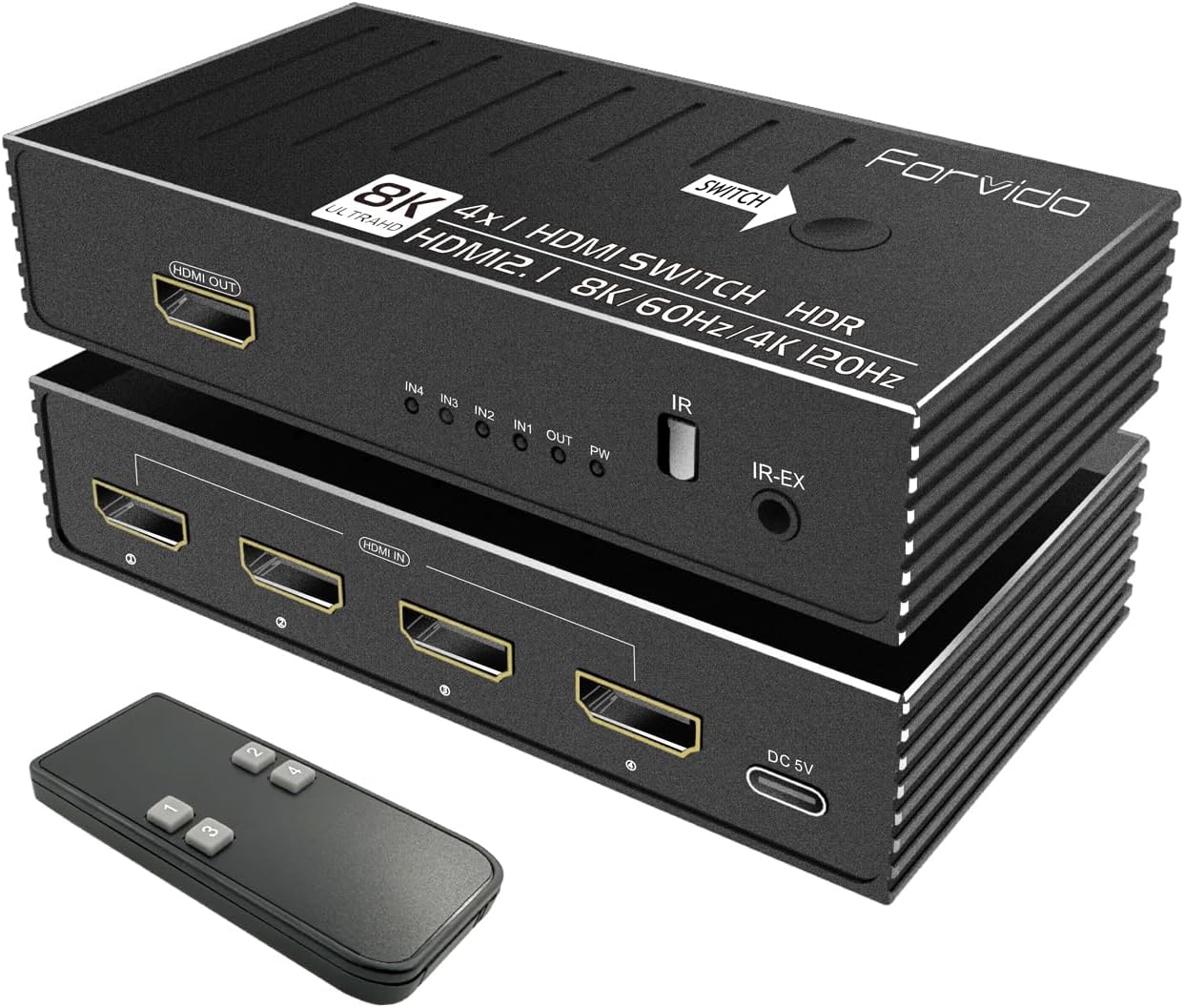 HDMI Switch 8K 120Hz 4K HDMI 2.1 Switcher for Gaming and More