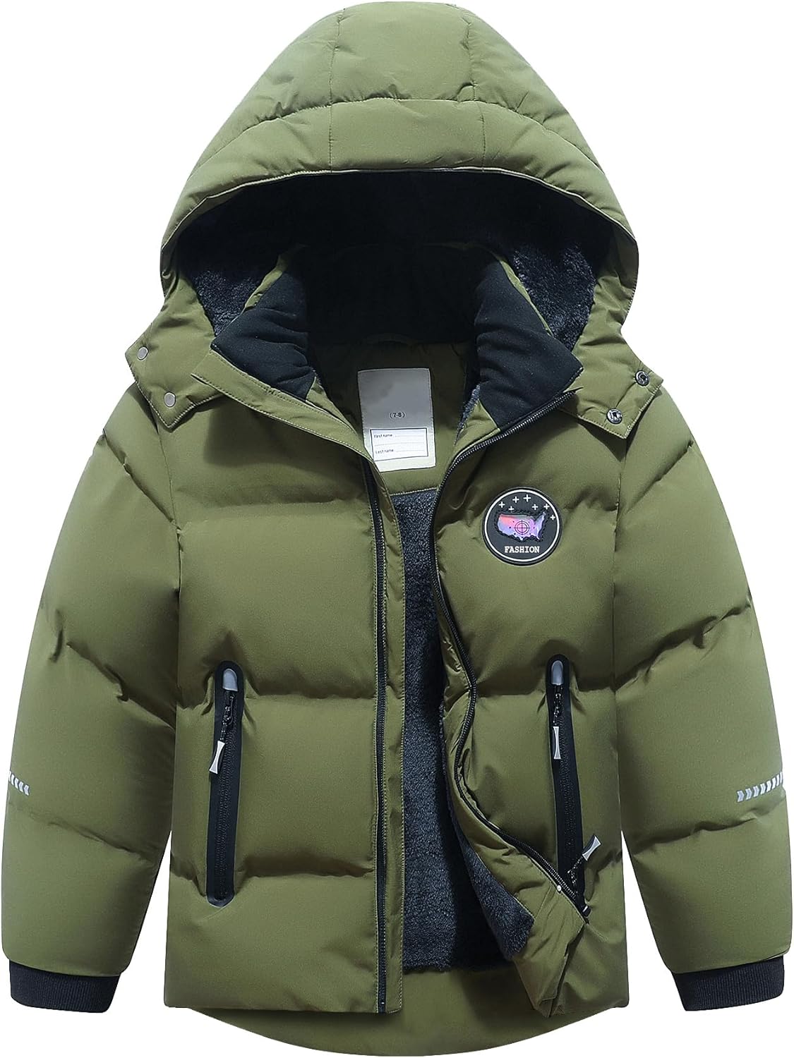Kids Boy's Winter Coat Waterproof Fleece Lined Puffy Jacket