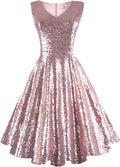 Dressever Women's 50s 60s Vintage Sleeveless Cocktail Party Dress S(US