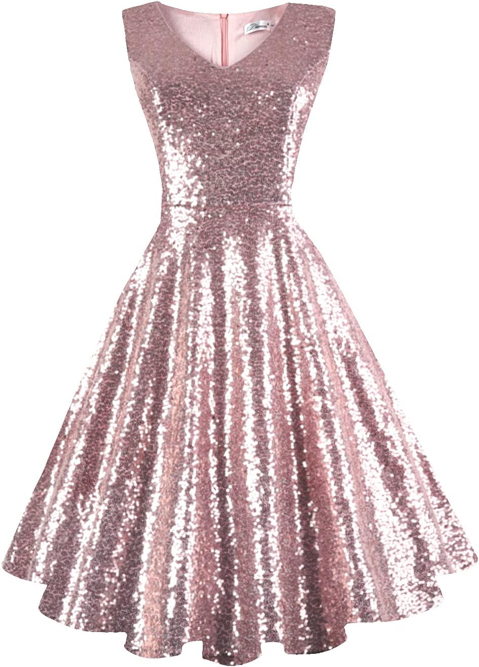 Vintage Sleeveless Cocktail Party Dress with Pockets for Women