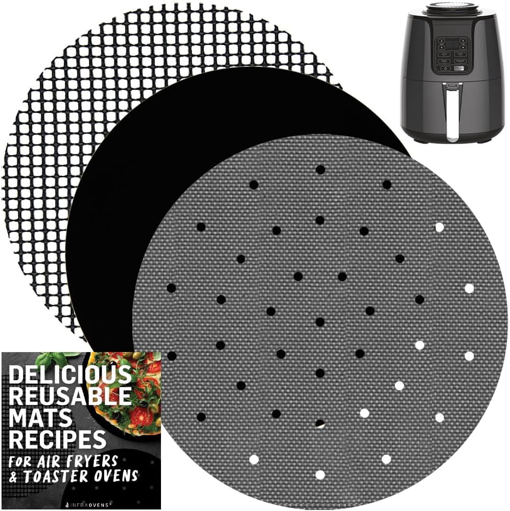 Round Reusable Air Fryer Liners - No More Parchment Paper Mess!