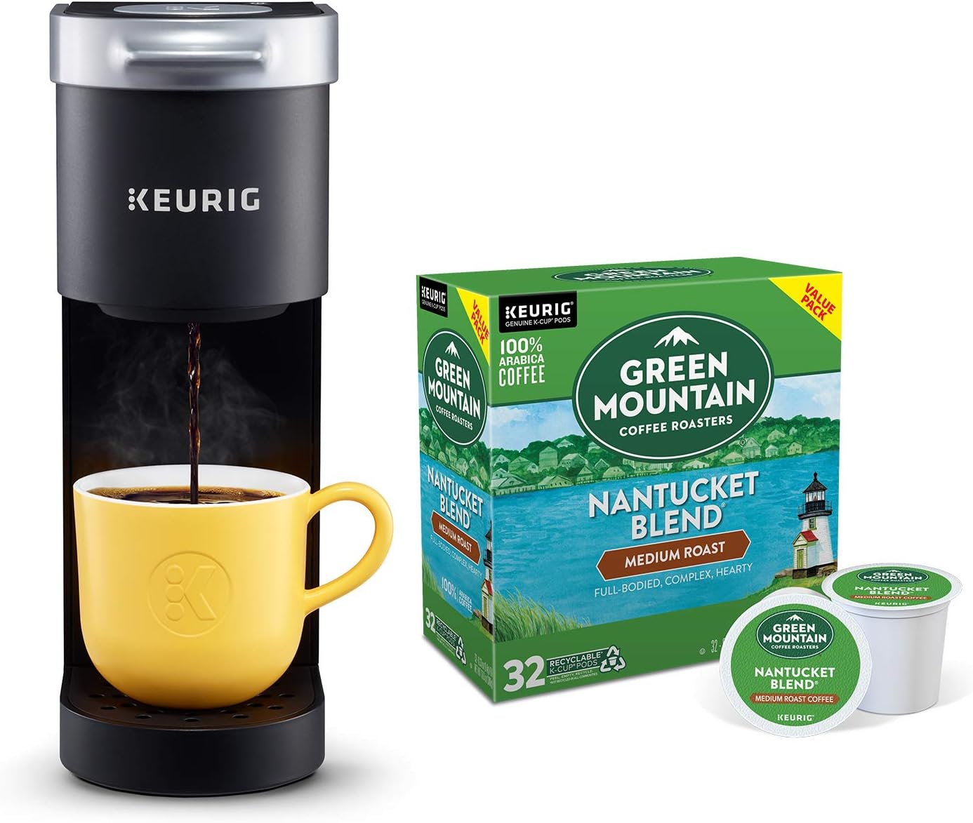 Keurig K-Mini Coffee Maker + 32 Green Mountain K-Cups