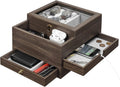 Homde Watch Box for Men Jewelry Organizer - Real Glass Display Case