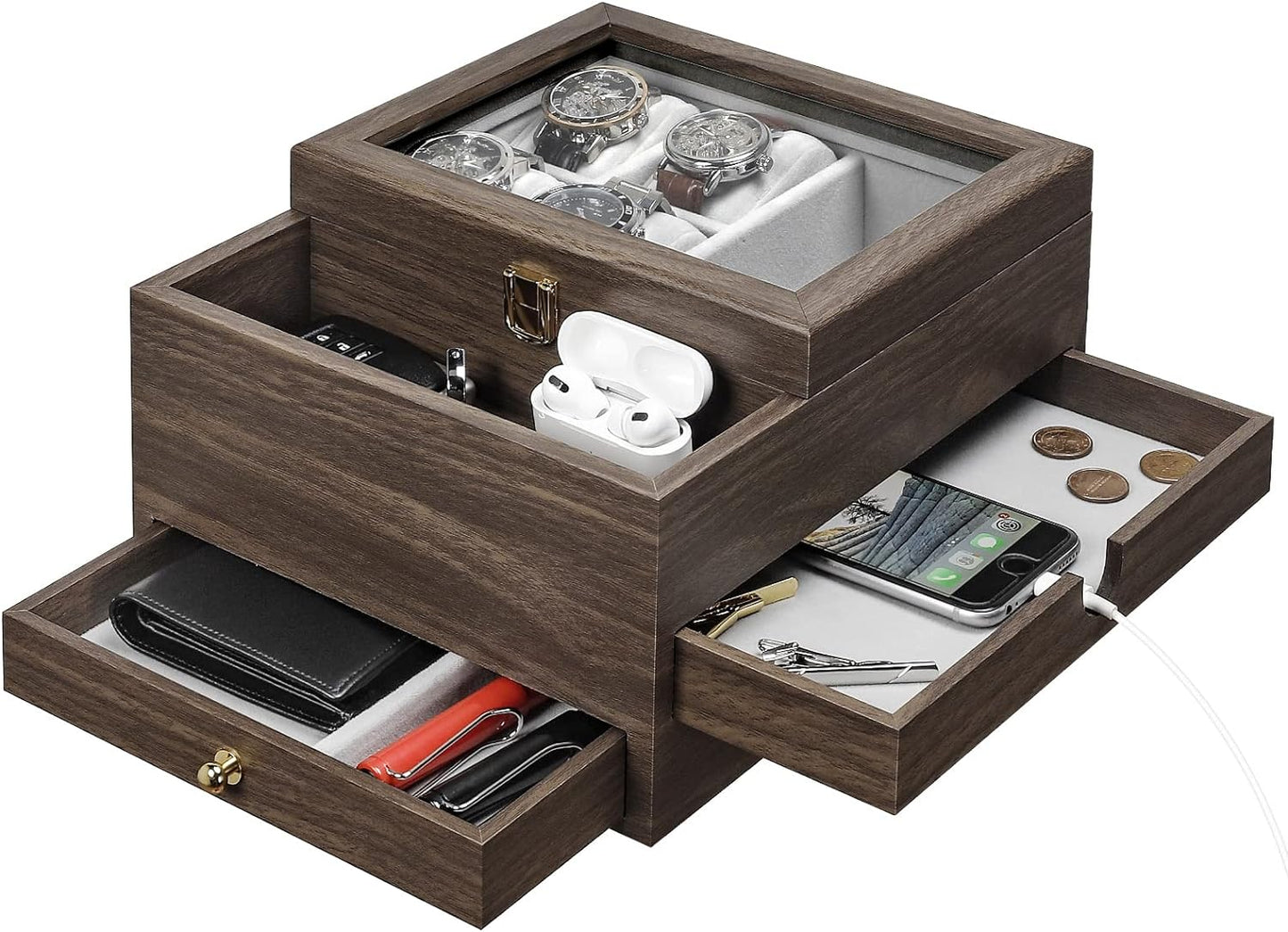 Homde Men's Watch Box: Organize & Showcase Your Jewelry